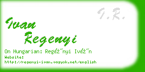 ivan regenyi business card